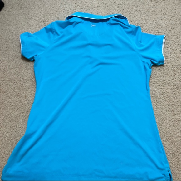 Peter Millar Womens Short Sleeve Blue Polo PGA Tour Size Medium - Picture 3 of 6